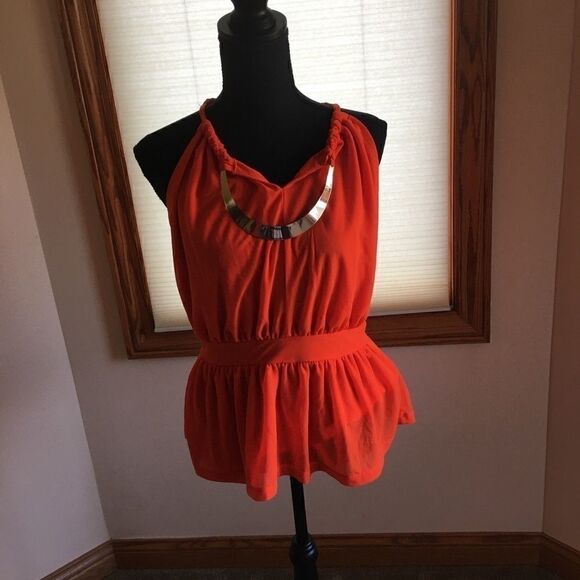 Worthington orange dressy tank top size M easycare - Picture 5 of 8